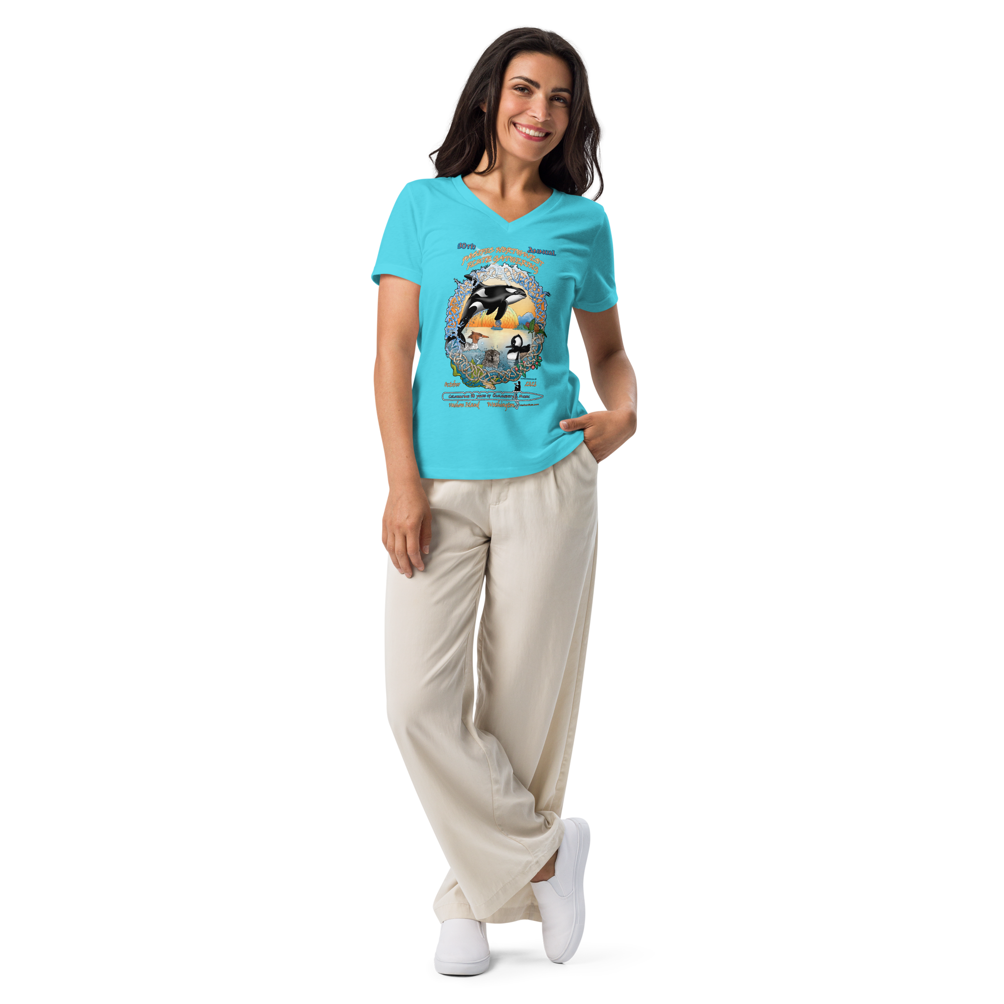 2026 Retreat Women's V-neck T-shirt - short sleeve (free shipping) - Multiple color choices - Image 2